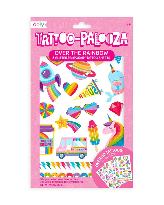 Tattoo Palooza Temporary Glitter Tattoo: Over The Rainbow