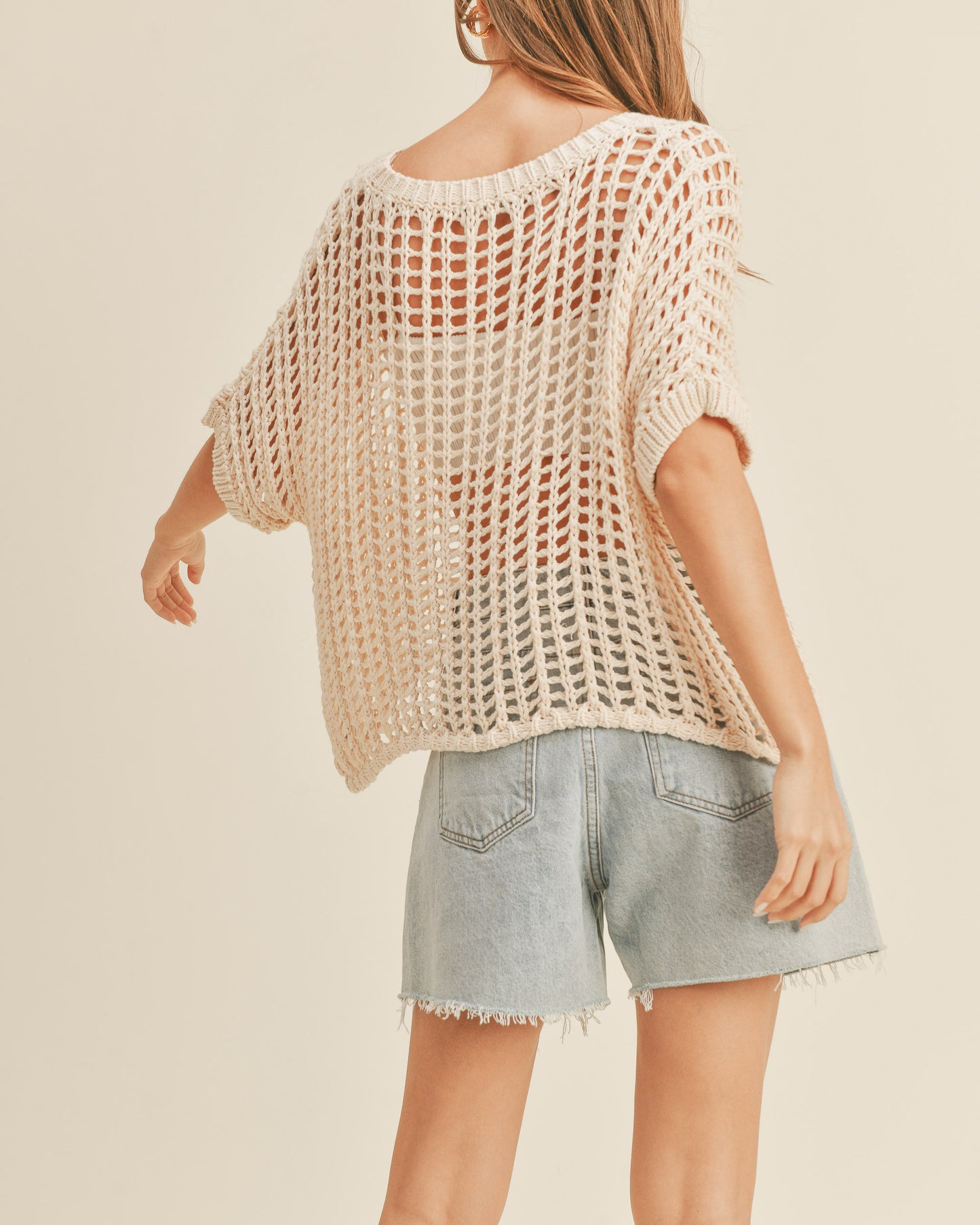 Lucy Net Patterned Knit Top