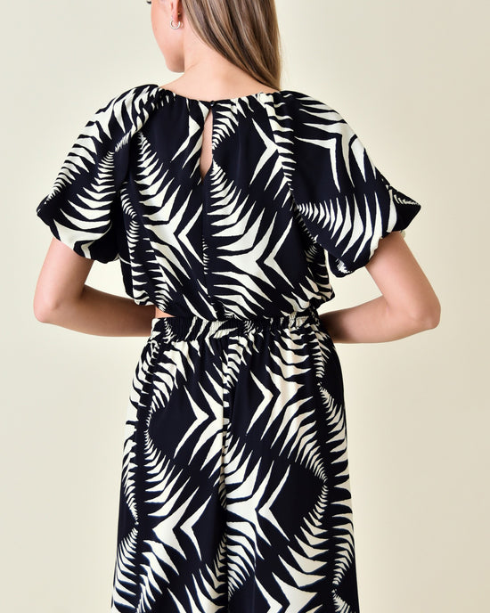 Abstract Black & White Blouse