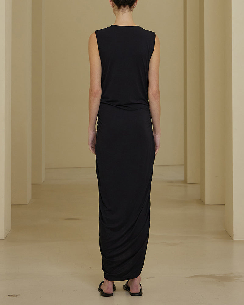 Jessa Shirring Midi Dress