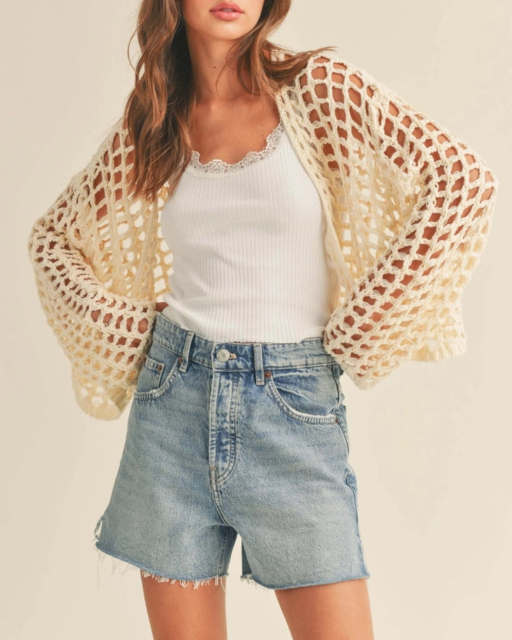 Lucy Crochet Cropped Cardigan