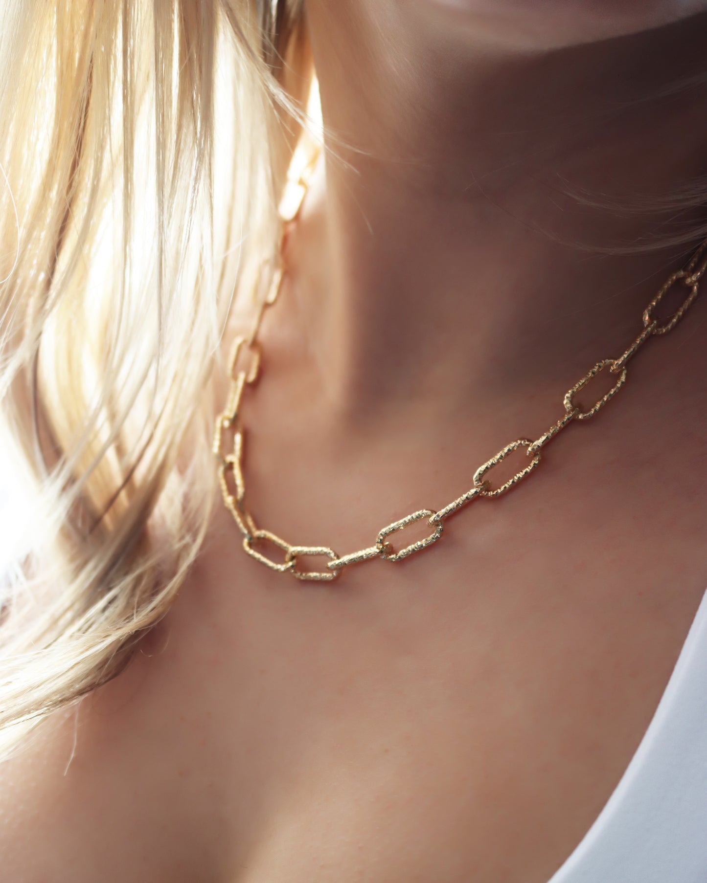 Etched Paperclip Chain Necklace