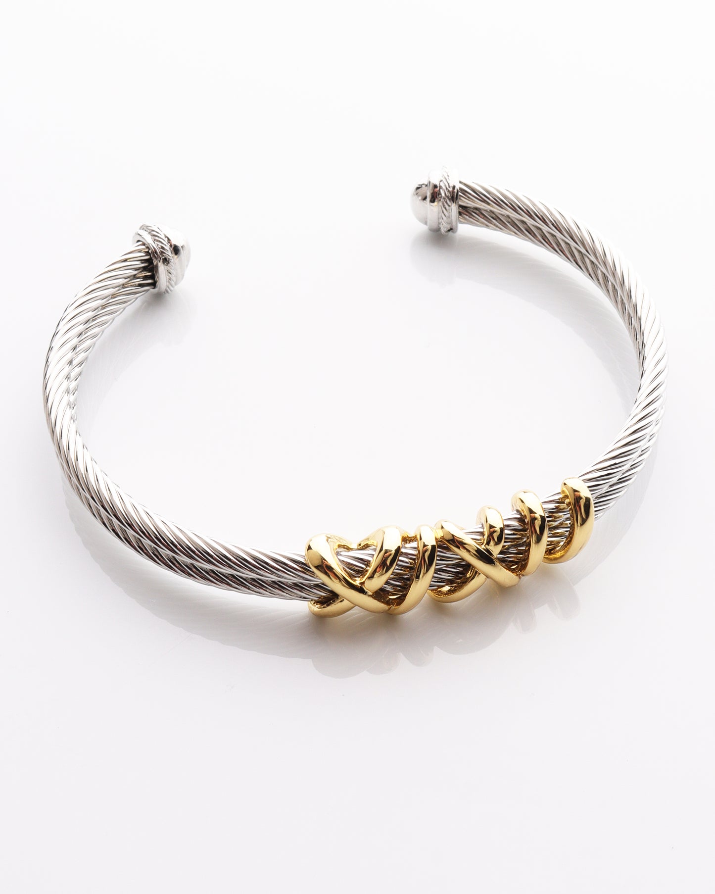 Mixed Metal Wrapped Cuff Bracelet