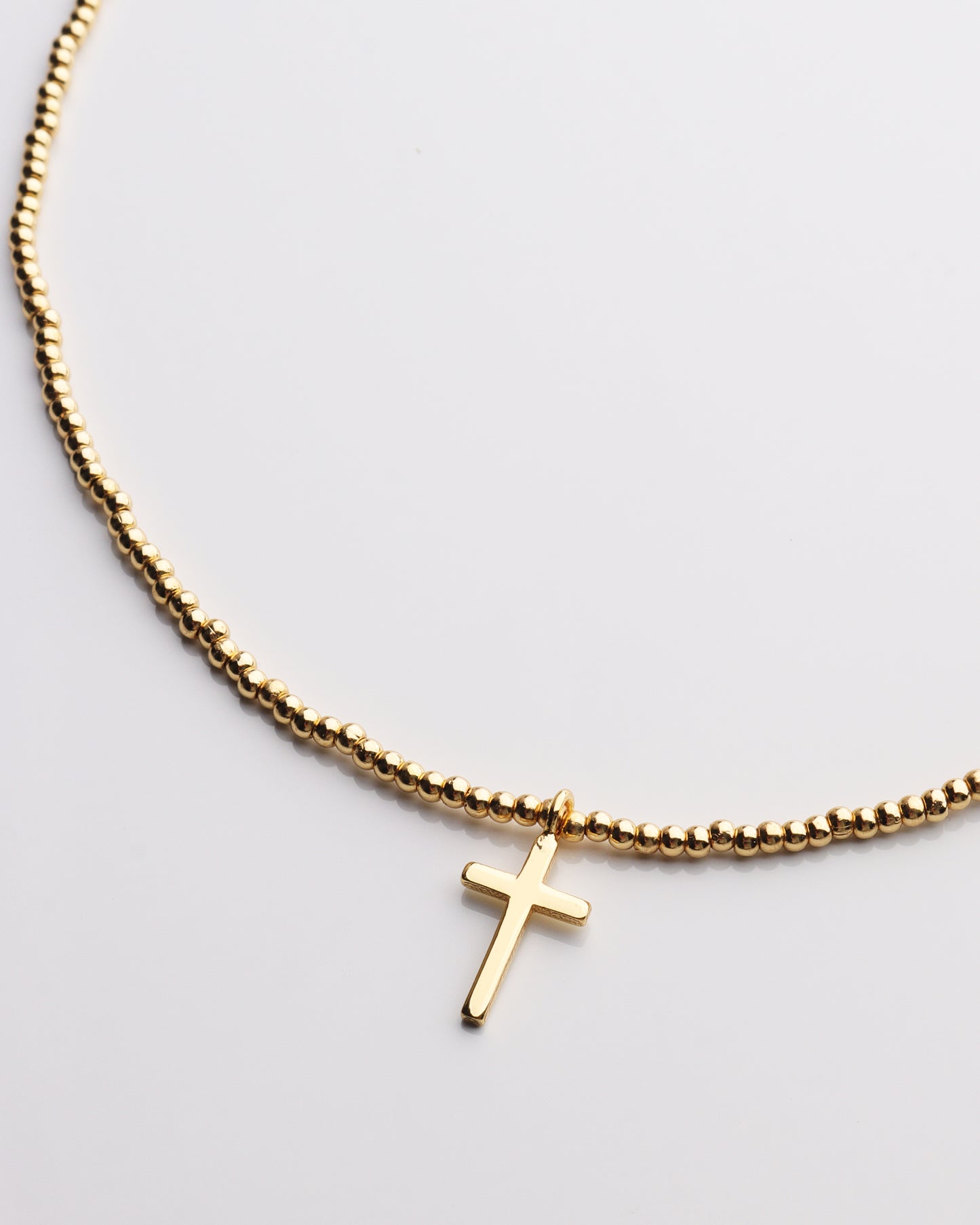 Small Cross Ball Chain Necklace