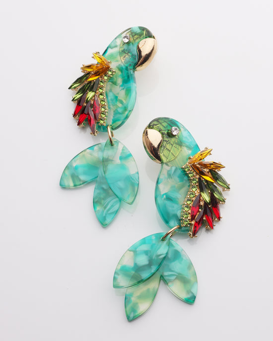 Marbled Turquoise Parrot Earring