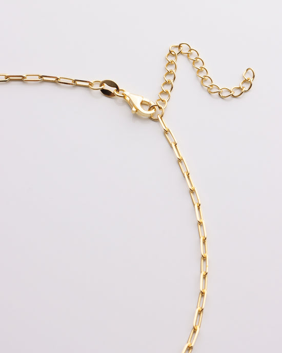 Enamel Tube Pendant Paperclip Chain Necklace