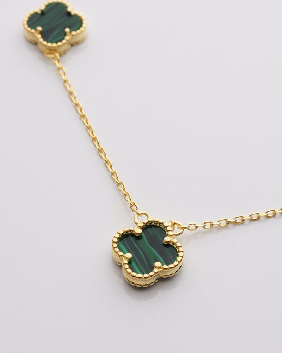 Triple Dainty Clover Necklace