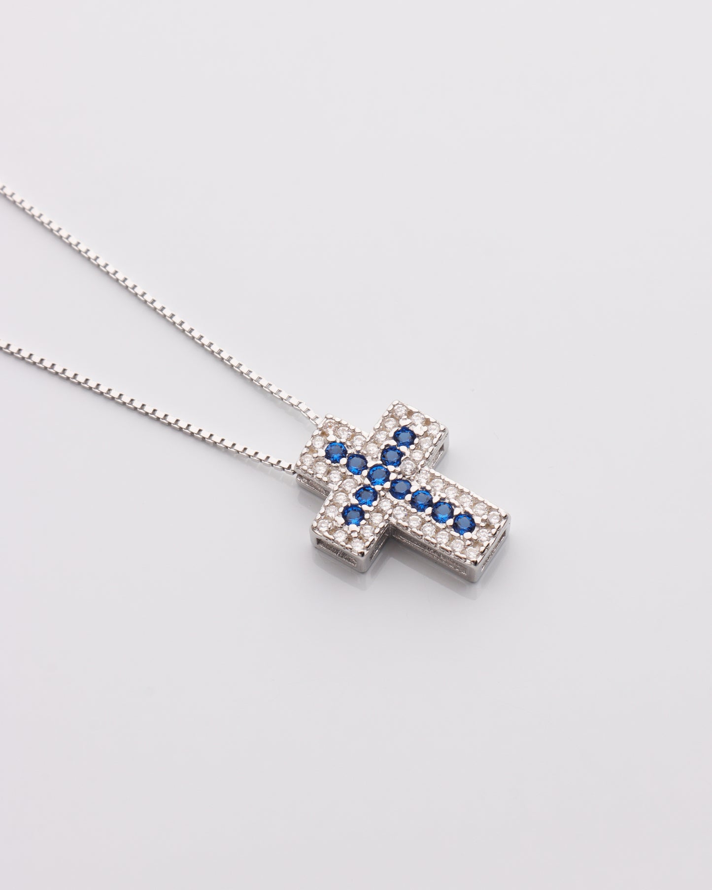 Sapphire CZ Cross Necklace