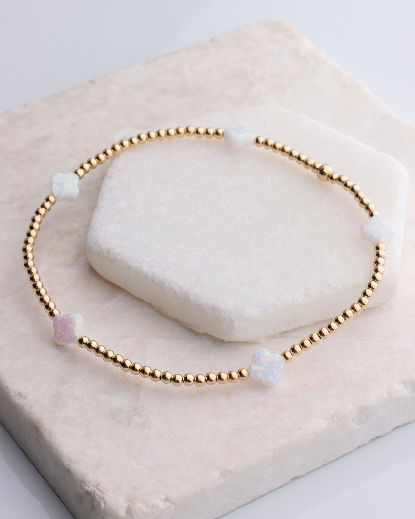 Tiny Opal Clover Bracelet