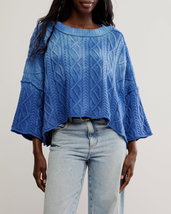 (取寄) フリーピープル レディース ウォッシュド アショア セーター Free People women Washed Ashore Sweater Bellweather Blue Washed Ashore Sweater by Free People – ish Boutique