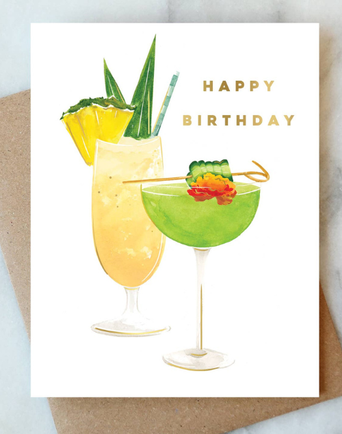 Island Cocktail Birthday Greeting Card