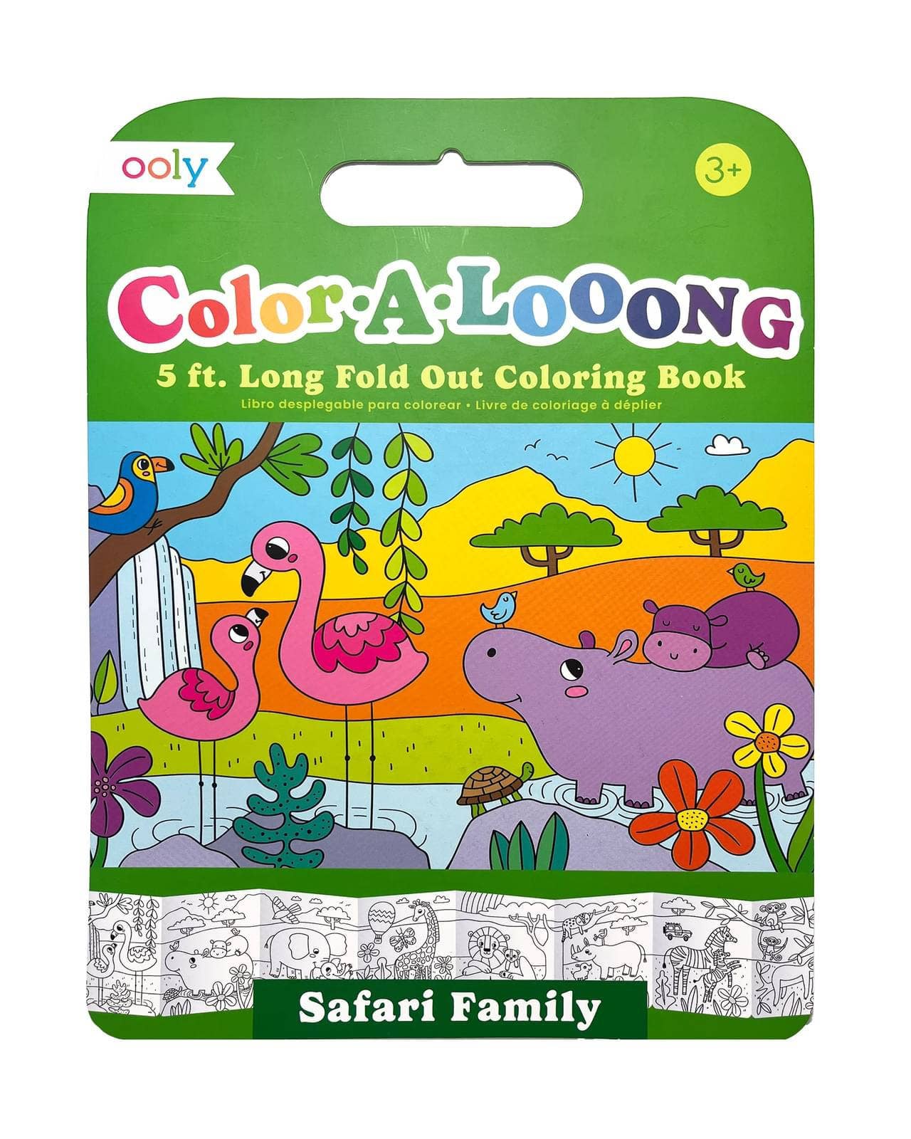 Color-A-Loong 5' Fold Out Coloring Book - Safari Family