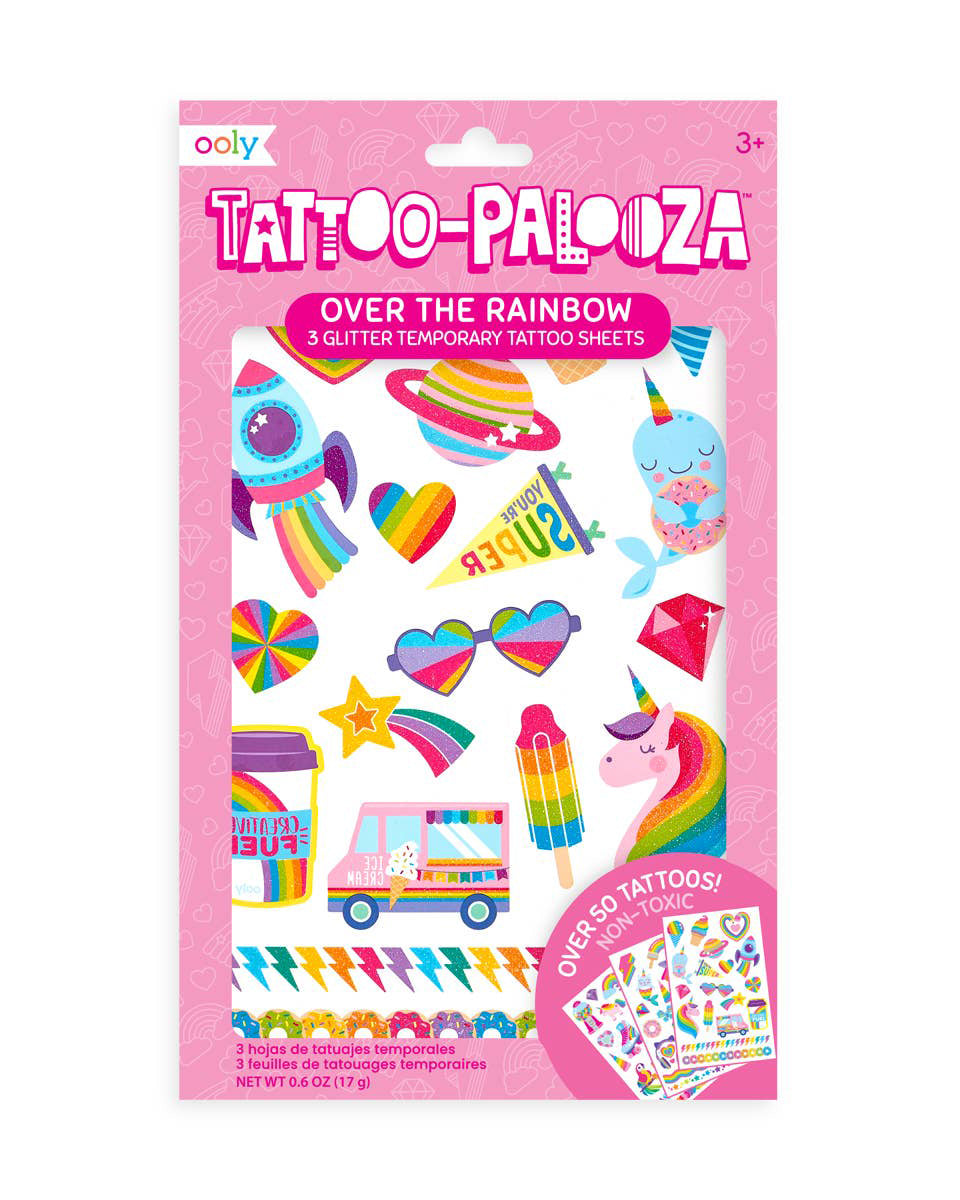 Load image into Gallery viewer, Tattoo Palooza Temporary Glitter Tattoo: Over The Rainbow
