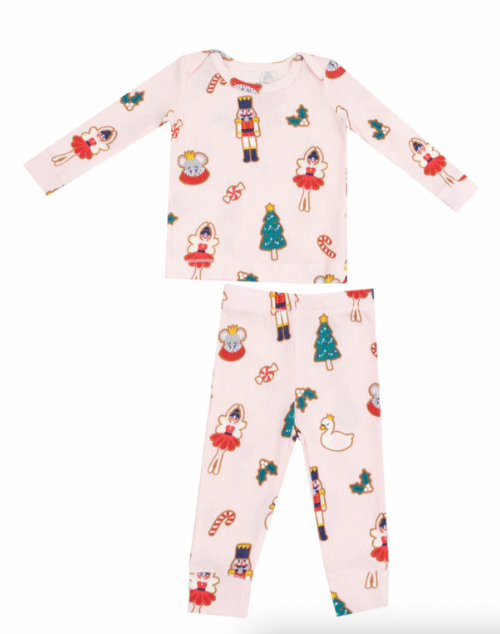 Sugar Plum Fairy Christmas Cookie  Pink L/S Loungewear Set by Angel Dear