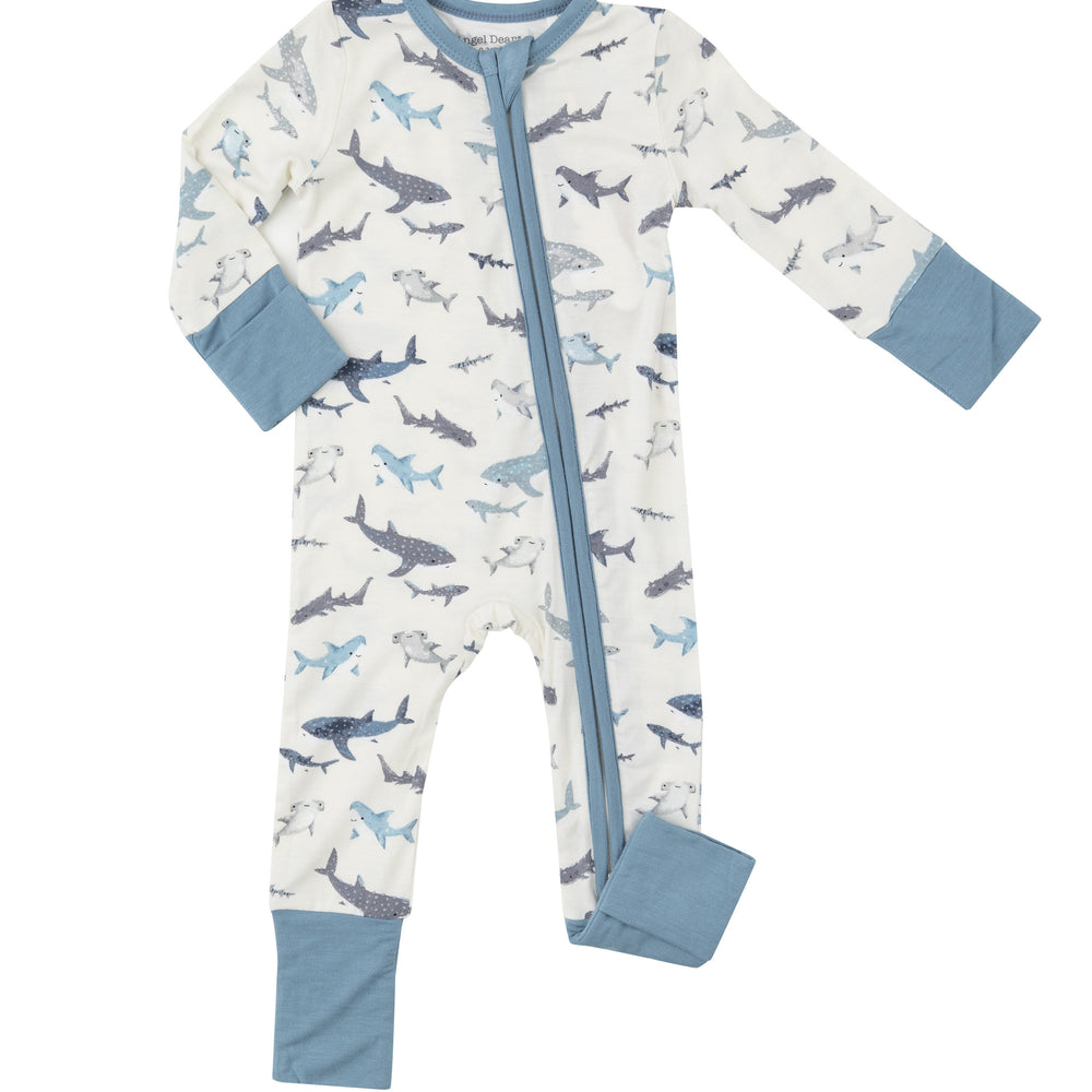 Sharks 2 Way Zipper Romper by Angel Dear