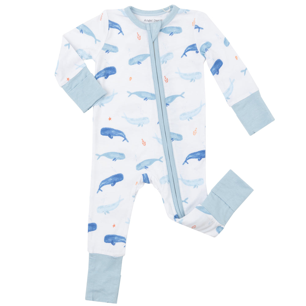 Whale Hello There 2 Way Zipper Romper by Angel Dear