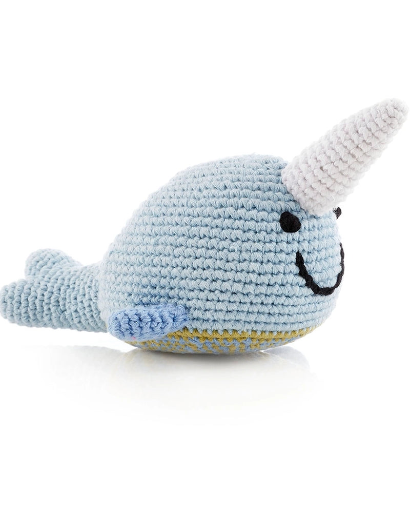 Plush Narwhal Toy Rattle by Pebble