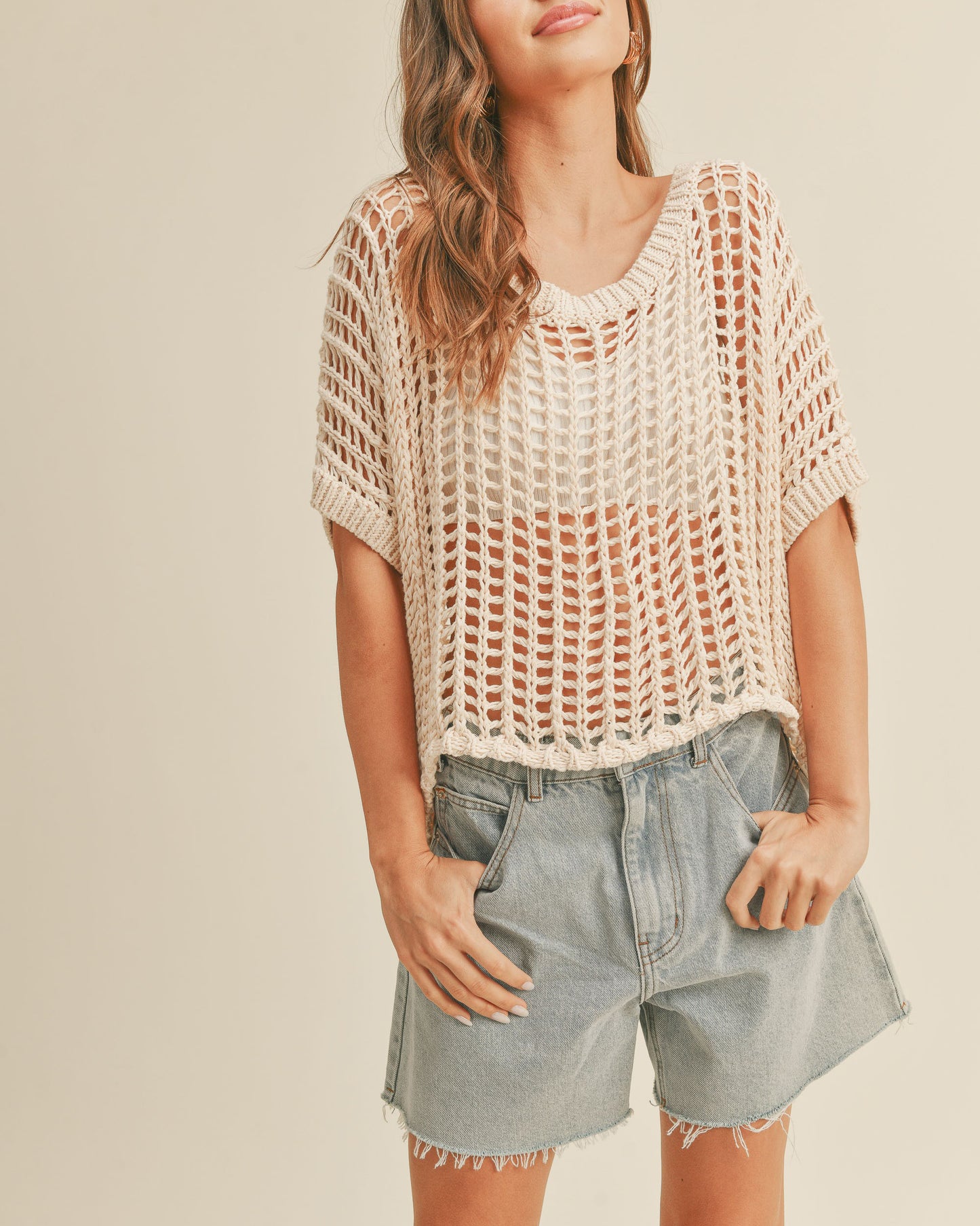 Lucy Net Patterned Knit Top