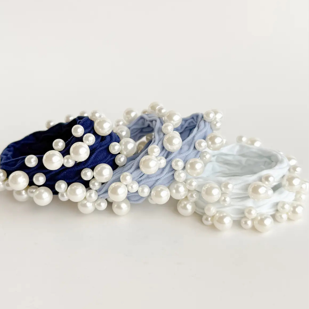 Coastal Textured Seamless Pearl Hair Tie (Set of 6)