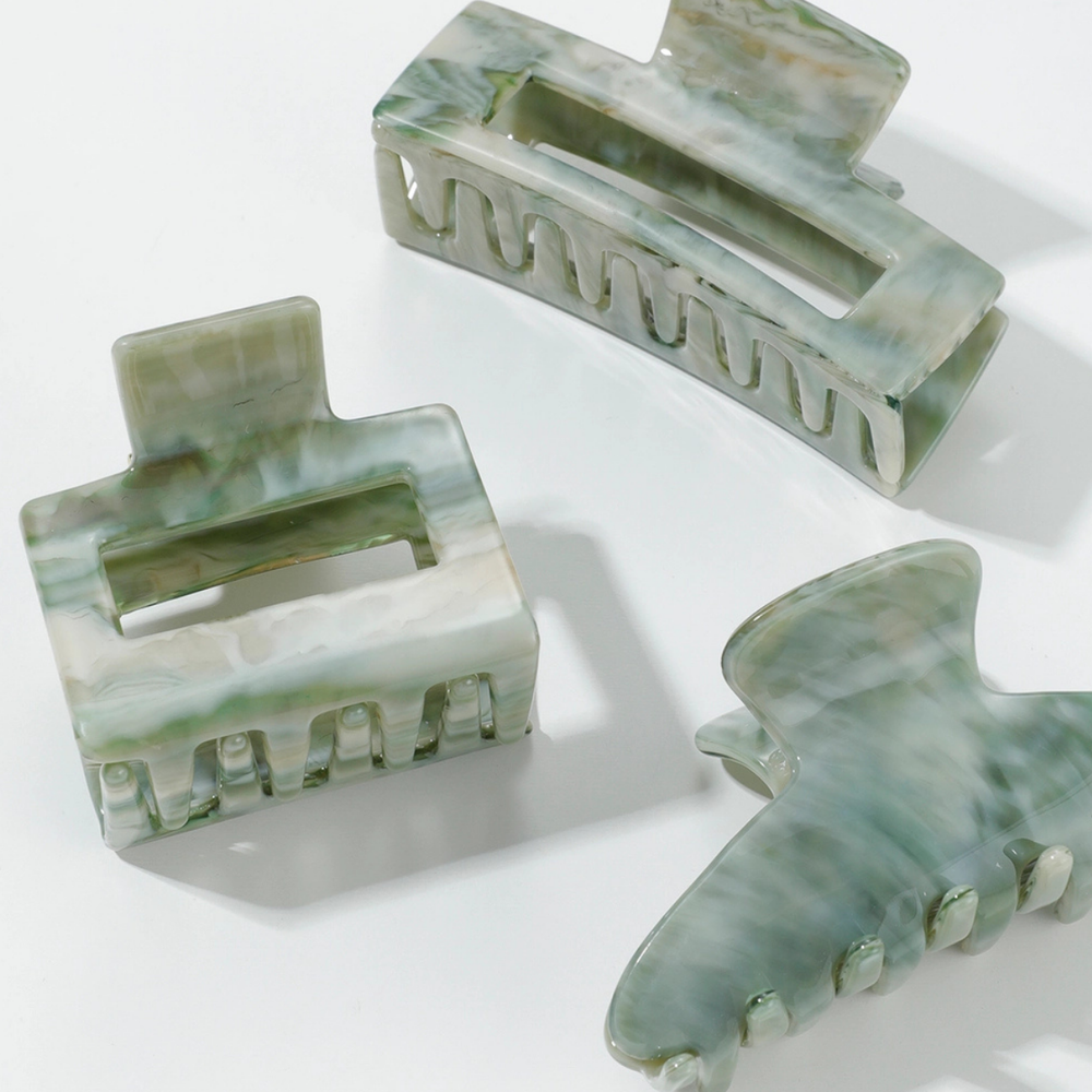 Calacatta Emerald Assorted Claw Clips