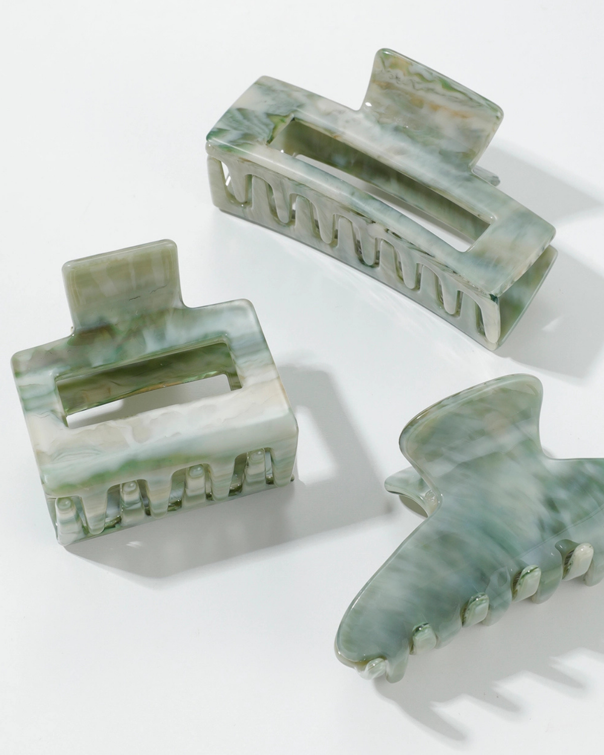 Calacatta Emerald Assorted Claw Clips