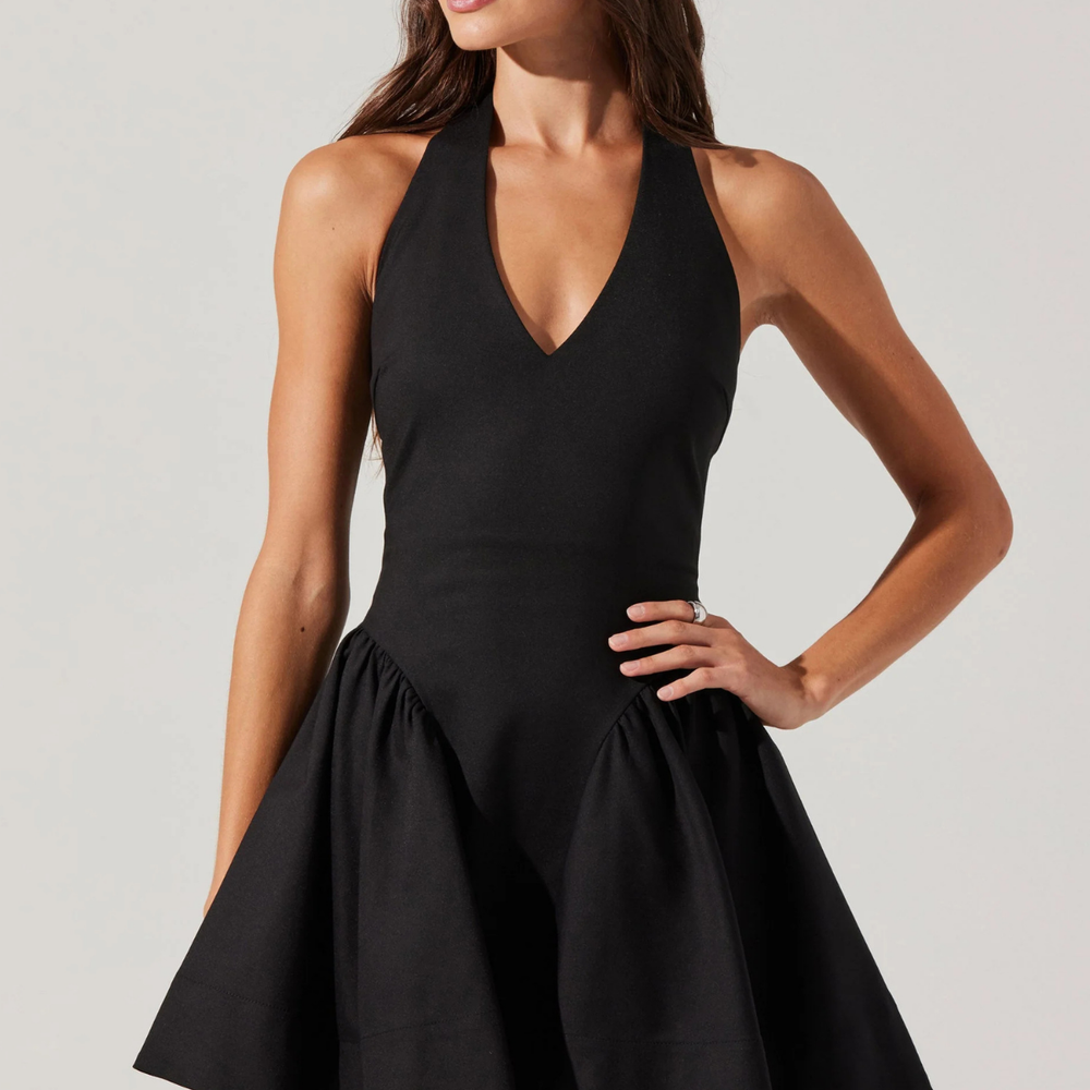 Meana V-Neck Halter Mini Dress by Astr The Label