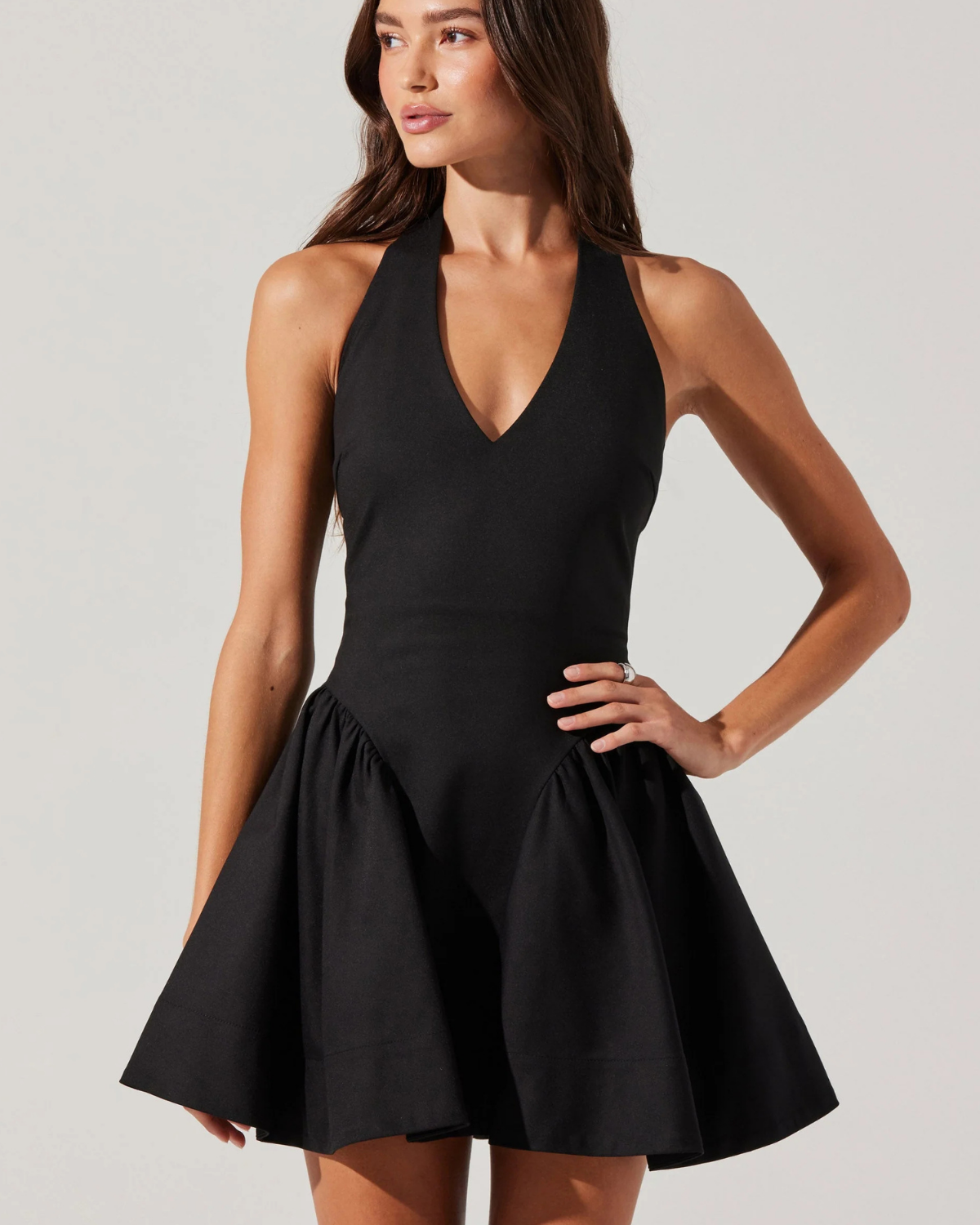 Meana V-Neck Halter Mini Dress by Astr The Label