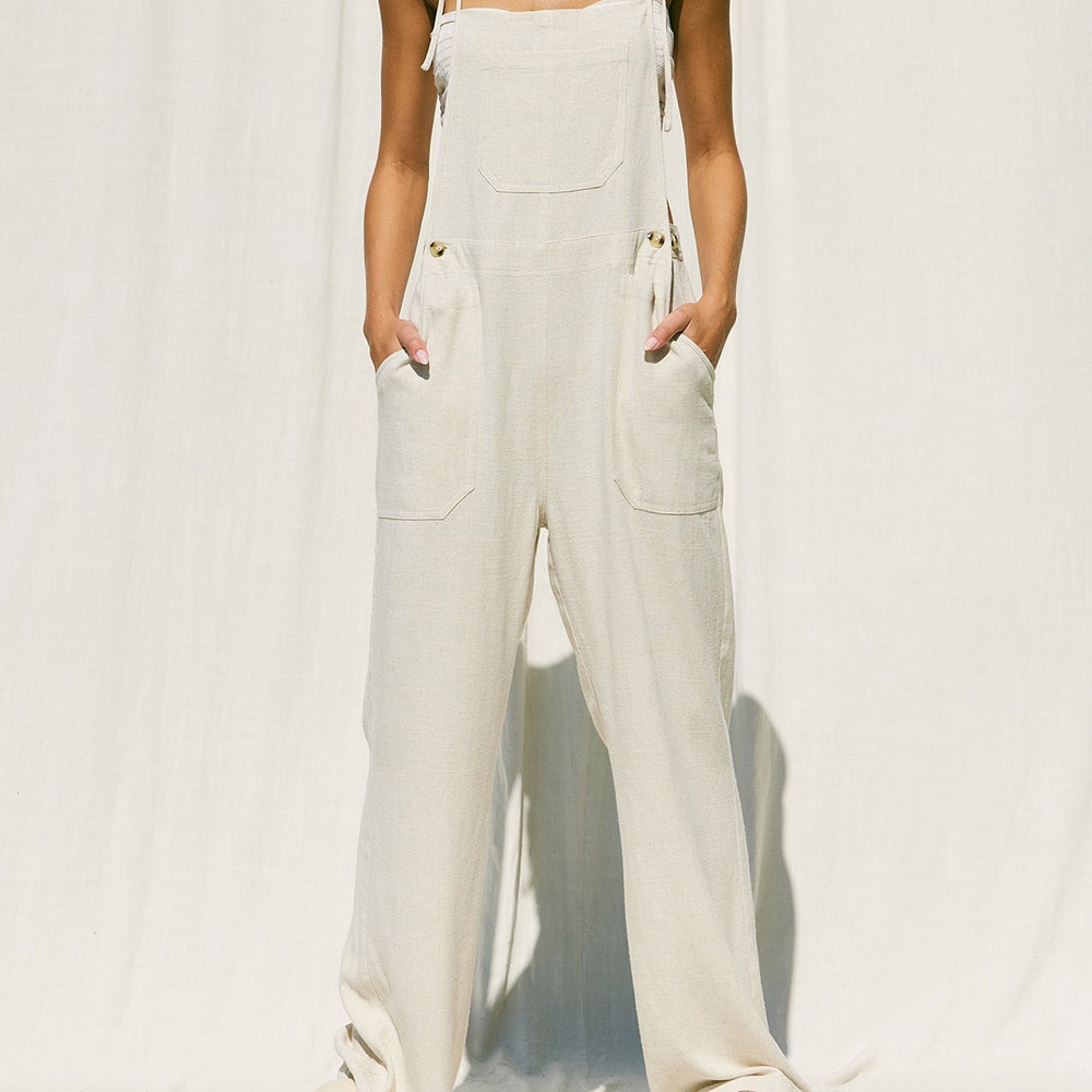 Zara Solid Linen Overall