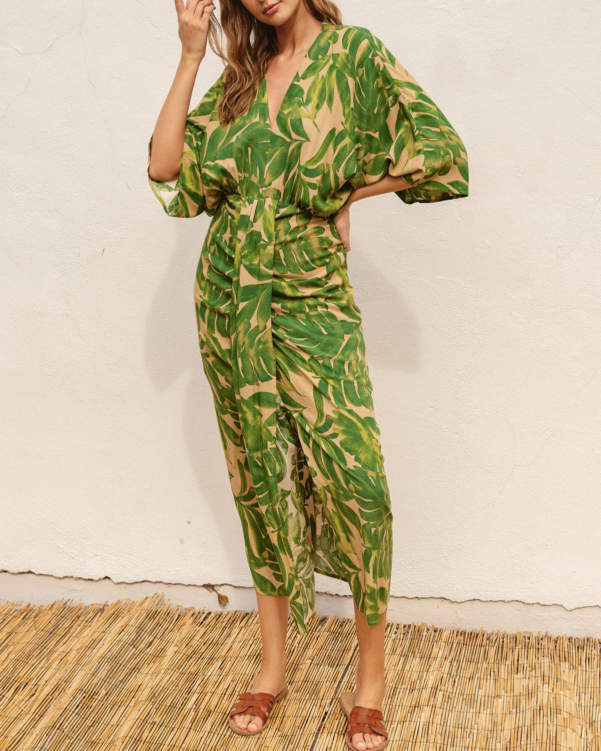 Ibiza Palm Midi Dress