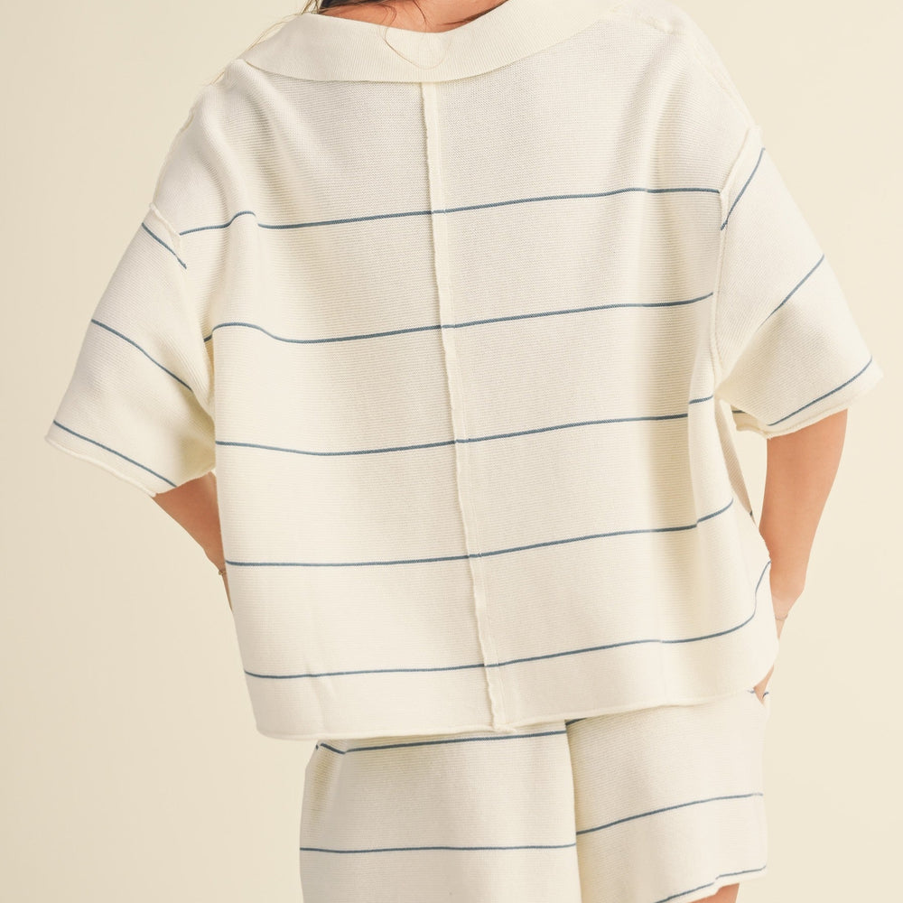 
                  
                    Sirena Striped Collar Shirt
                  
                