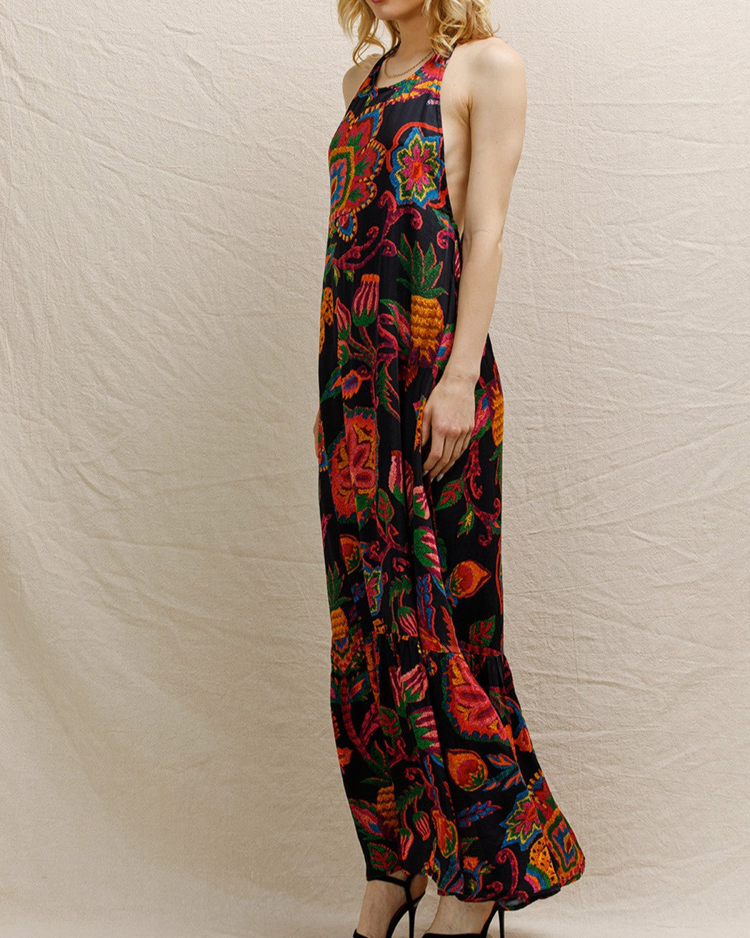 Cozumel Floral Halter Maxi Dress