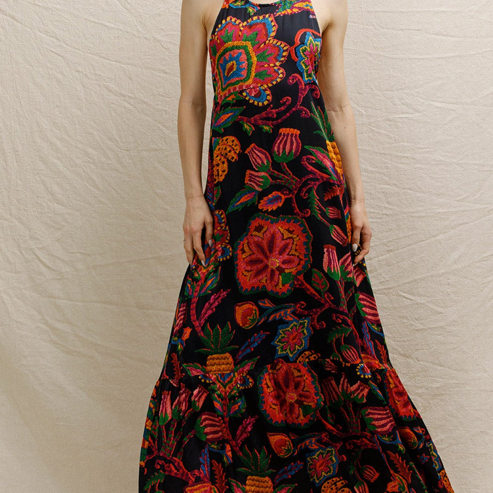 Cozumel Floral Halter Maxi Dress