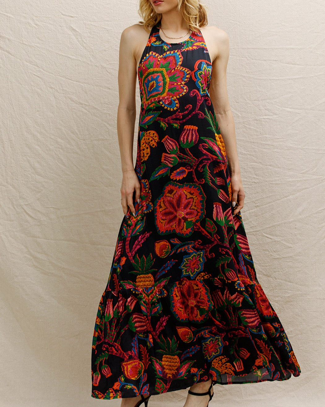 Cozumel Floral Halter Maxi Dress