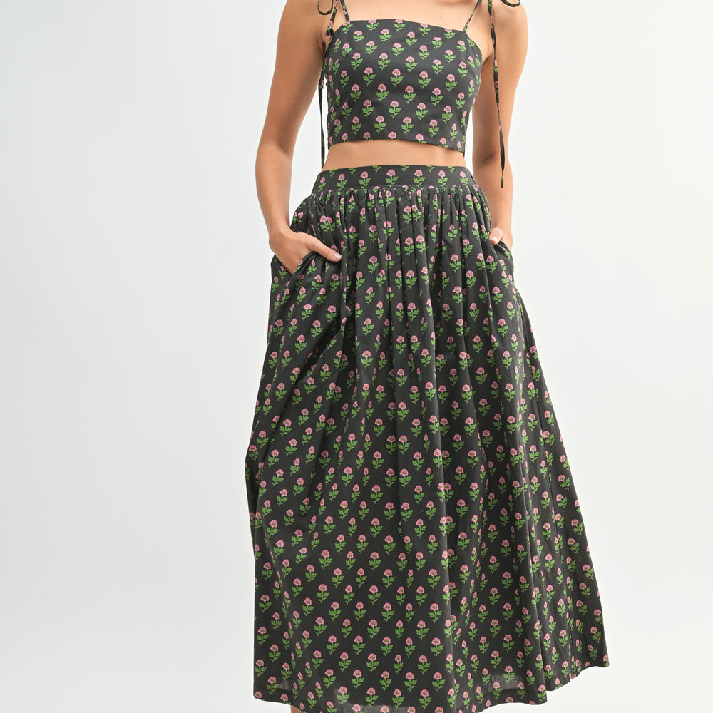 
                  
                    Missy Floral Printed Crop Top and Midi Skirt Set
                  
                