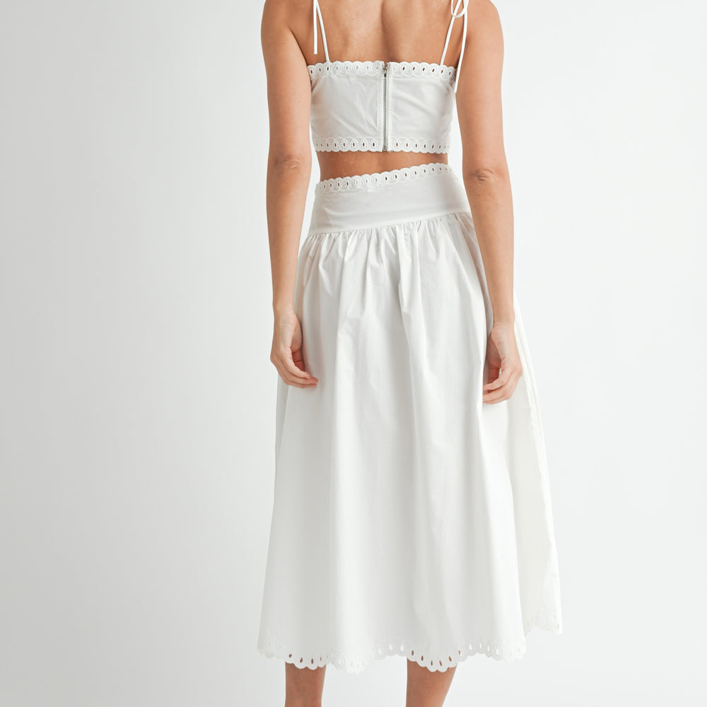 
                  
                    Clara Embroidery Crop Top & Midi Skirt Set
                  
                