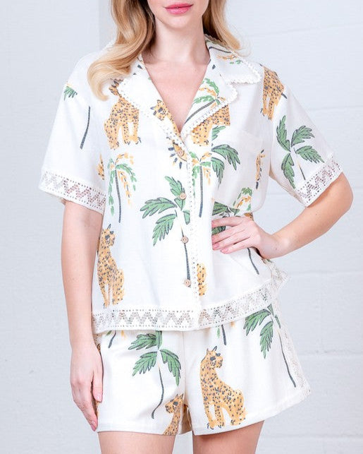 
                  
                    Into The Jungle Button Down & Shorts Set
                  
                