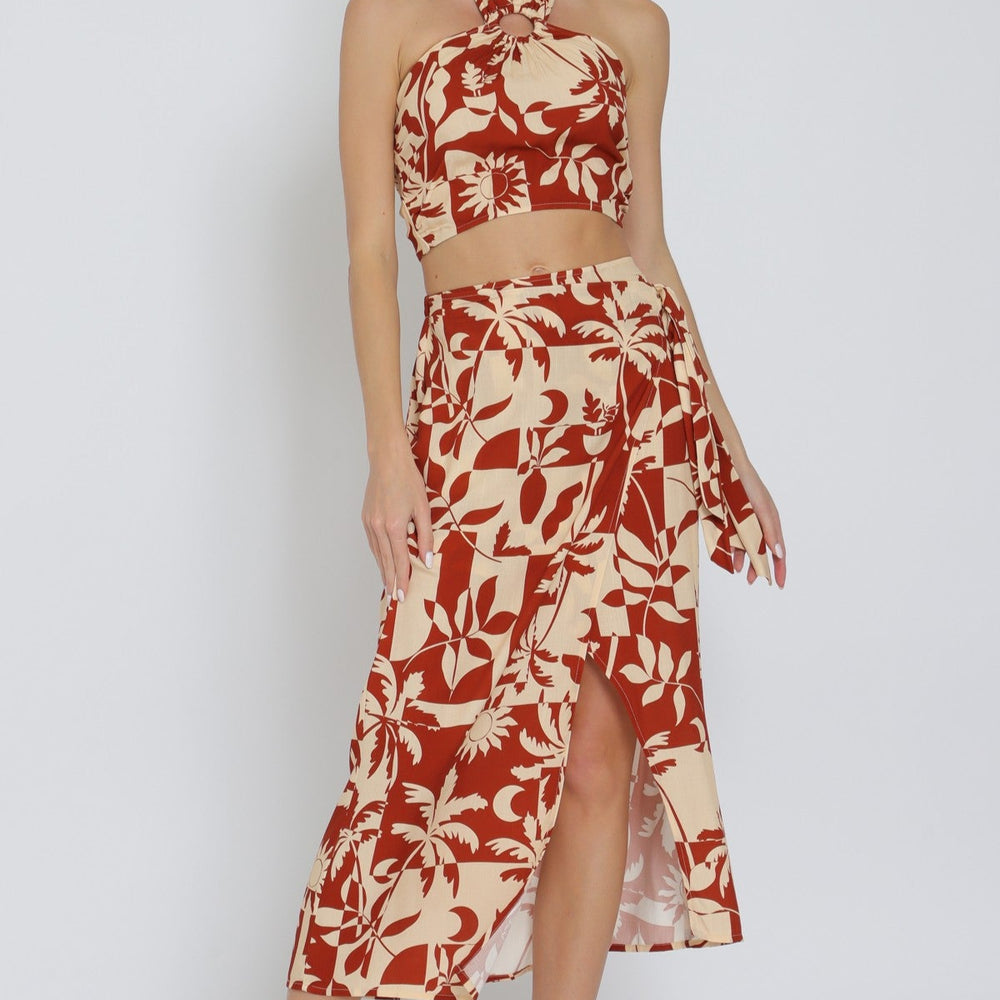 
                  
                    Tuscany Halter Top & Wrap Skirt Set
                  
                