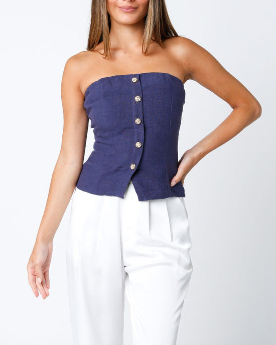 Andie Gold Button Tube Top