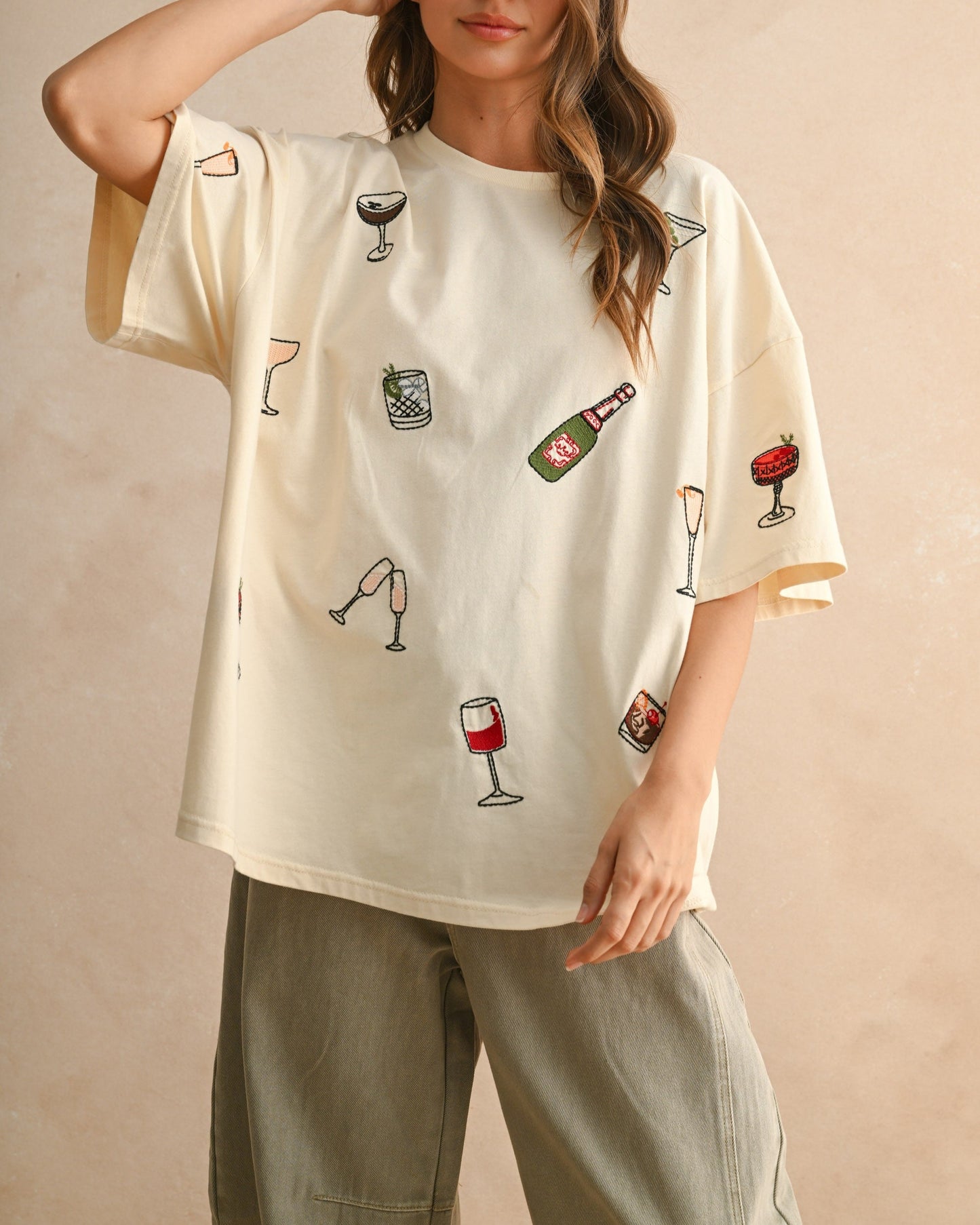 Cocktail Party Embroidered Tee