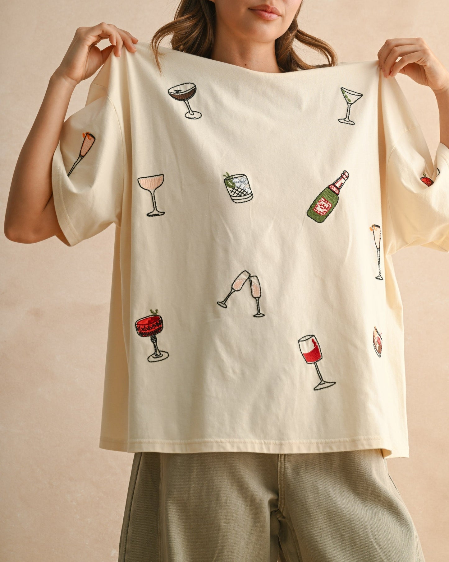 Cocktail Party Embroidered Tee