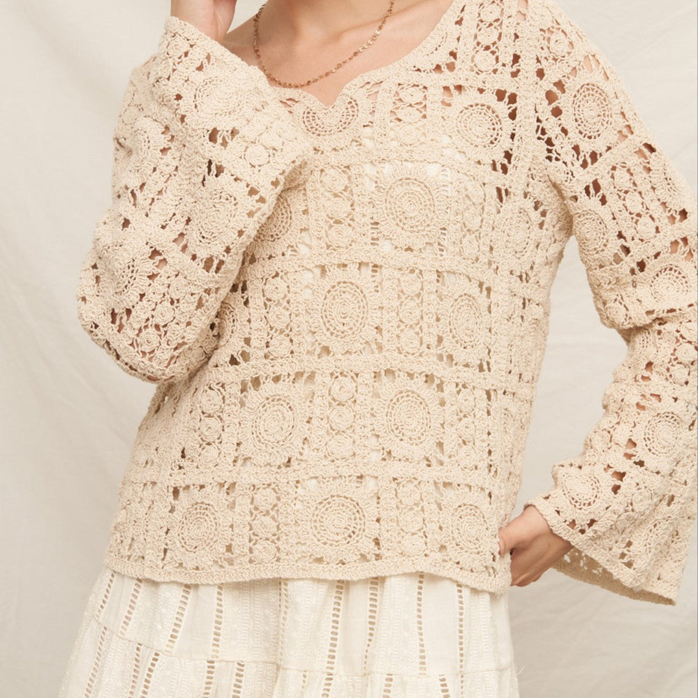 
                  
                    Boho Crochet Long Sleeve Top
                  
                