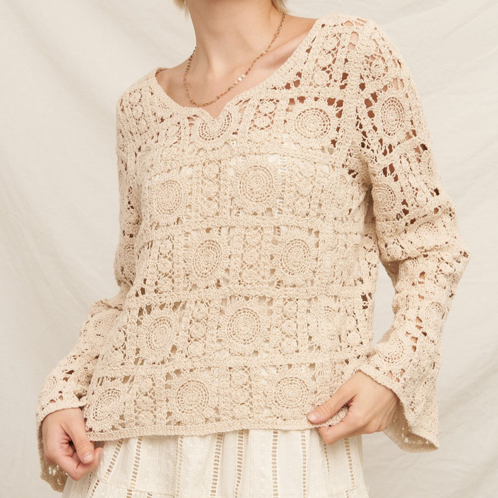 
                  
                    Boho Crochet Long Sleeve Top
                  
                