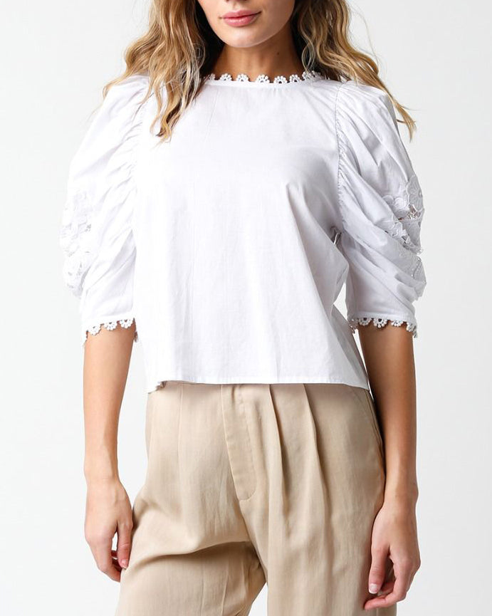 Lillith Lace Bubble Sleeve Blouse