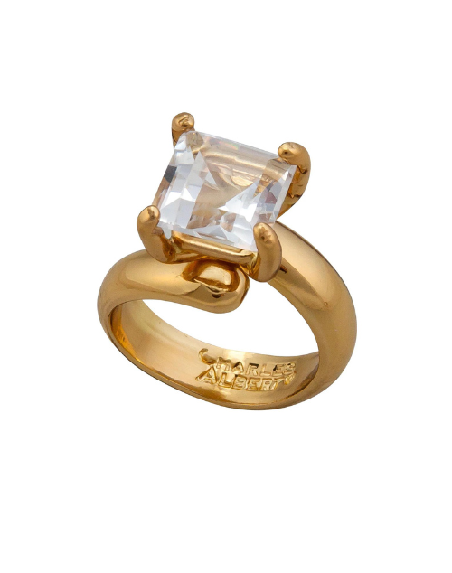 Alchemia Clear Quartz Square Prong Set Ring