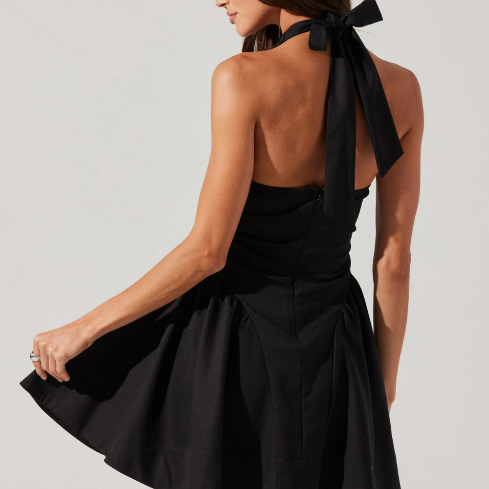 Meana V-Neck Halter Mini Dress by Astr The Label