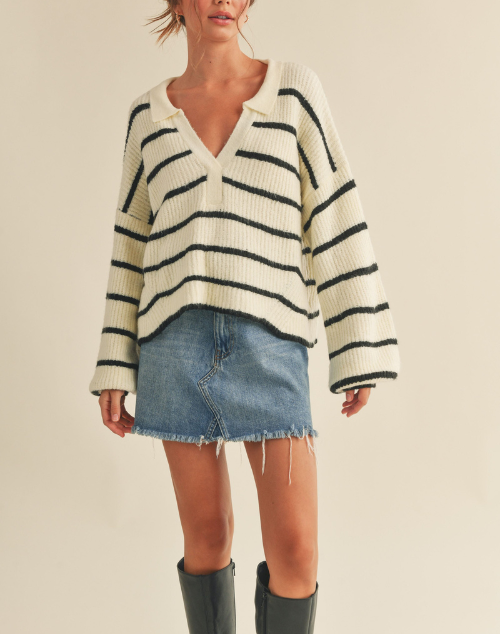 Cozy Stripes Knit Sweater