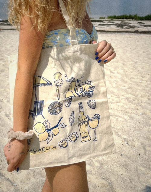 Italian Summer Canvas Tote Bag