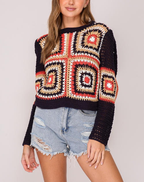 Mel Crochet Patchwork Sweater