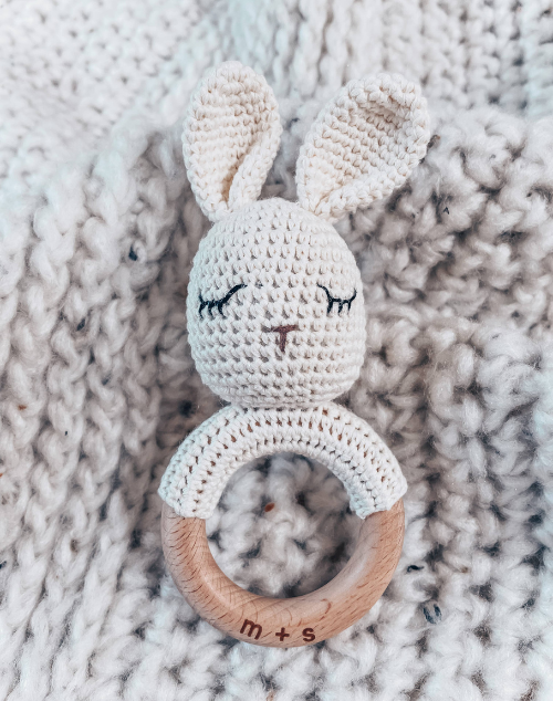 Bunny Hand Crochet Rattle