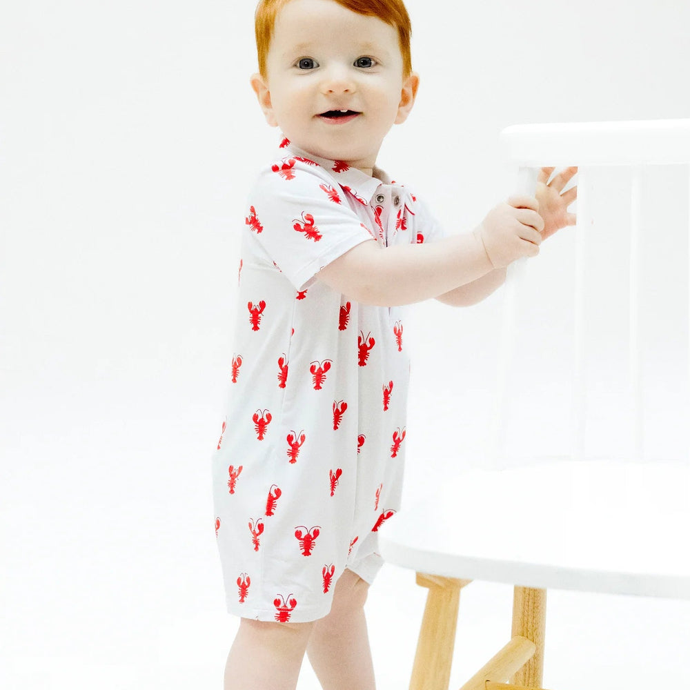 Lobster Bamboo Polo Shortie by Angel Dear